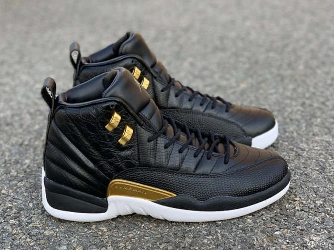 Gold-White Retro 'Reptile' Jordan 12 AO6068-007 Air Black Metallic 0801